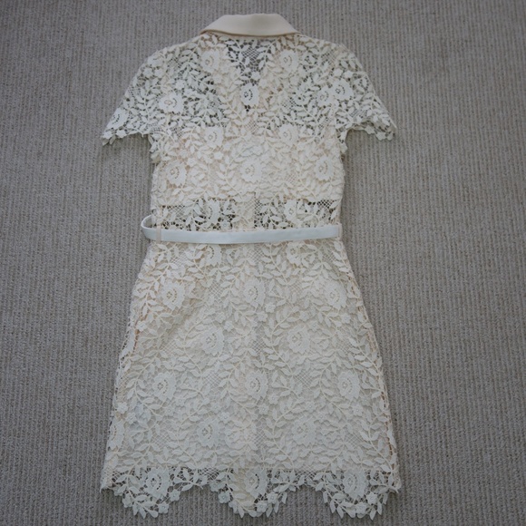 Self Portrait Cream Rose Lace Mini Dress - Picture 6 of 12